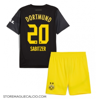 Borussia Dortmund Marcel Sabitzer #20 Maglia Gara Trasferta Repliche 2024-25 Bambino Maniche Corte